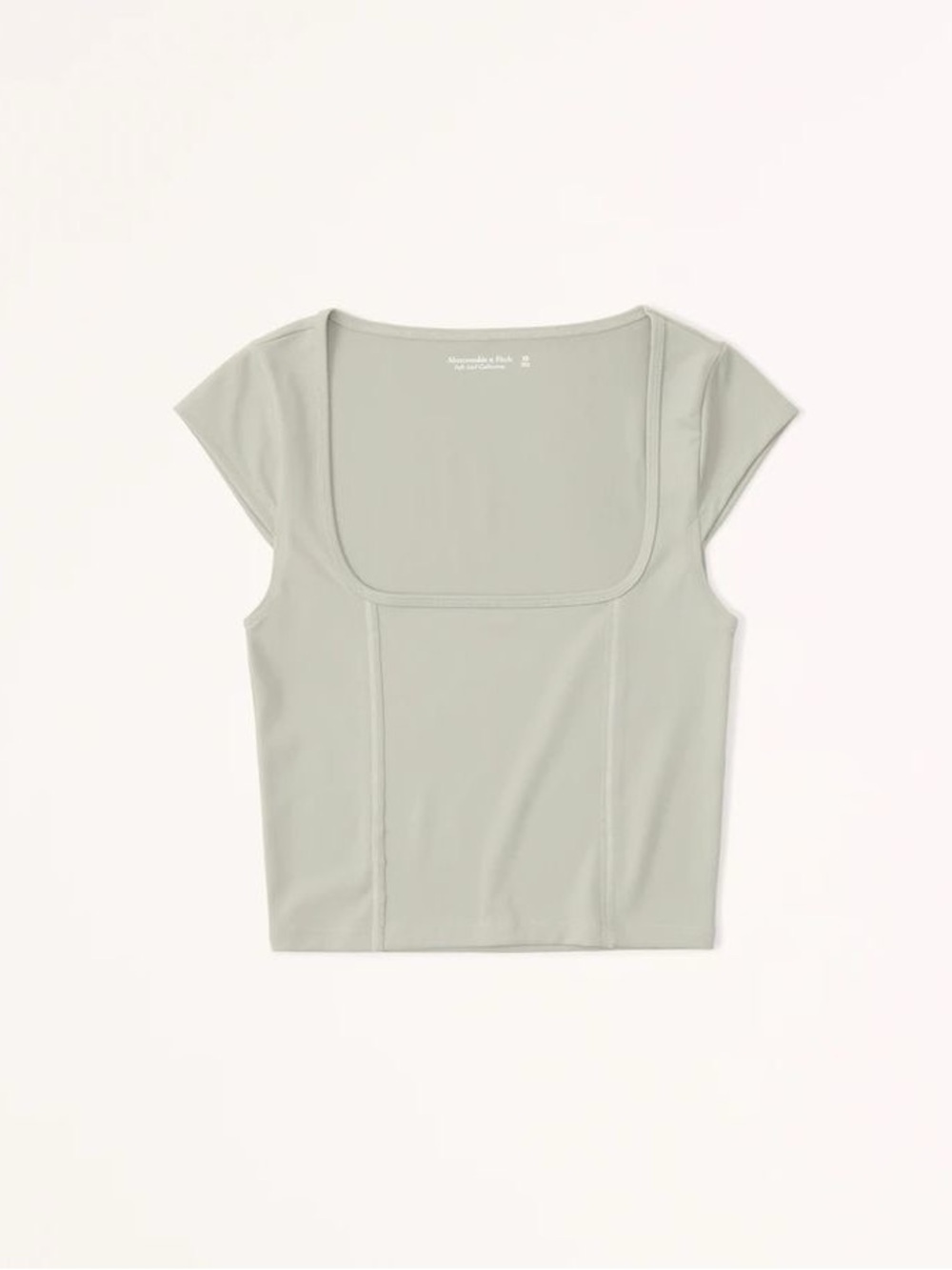 EUC Abercrombie Soft A&F Seamless Fabric Cap Sleeve Squareneck Corset Tee Green